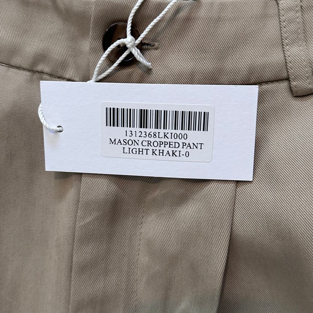 Reformation Mason Cropped Pant Light Khaki Size 0 Wide Leg NWT Minimalist Tencel - Picture 8 of 13